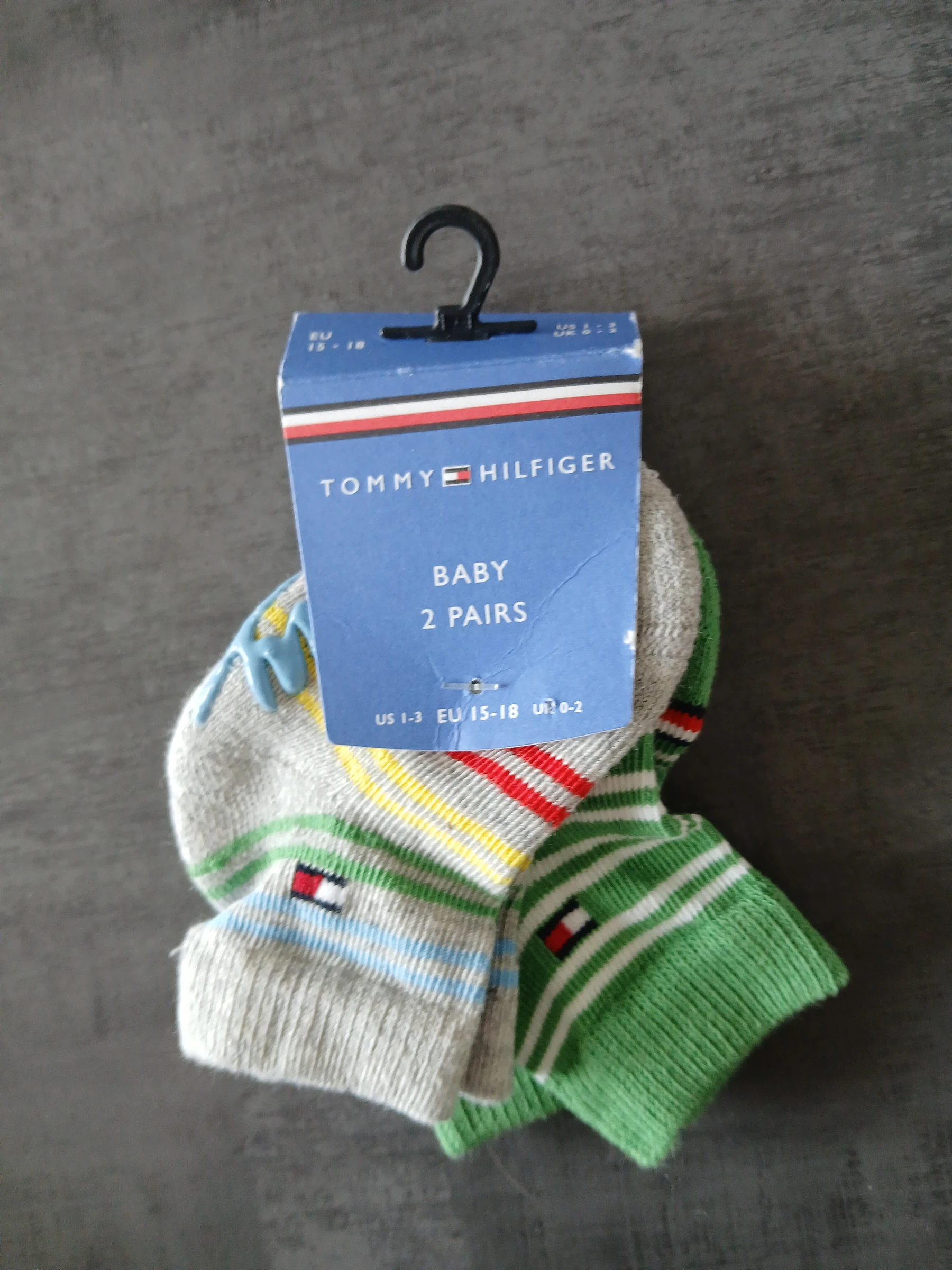 lot 2 paires de chaussettes garcon tommy hilfiger 15/18